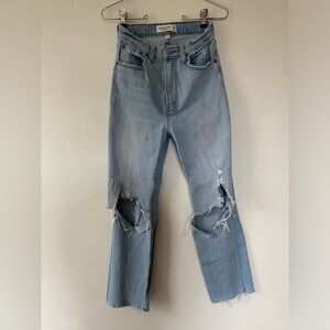 Abercrombie and Fitch distressed straight leg jeans